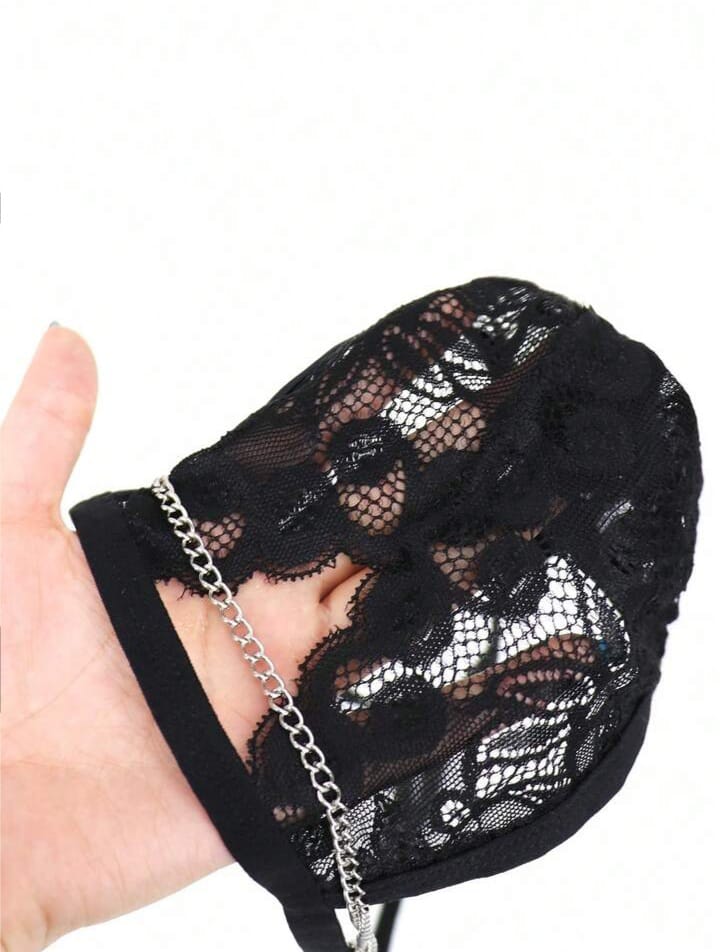 Men's Lace Trim Thong Underwear, Fashionable & Alluring